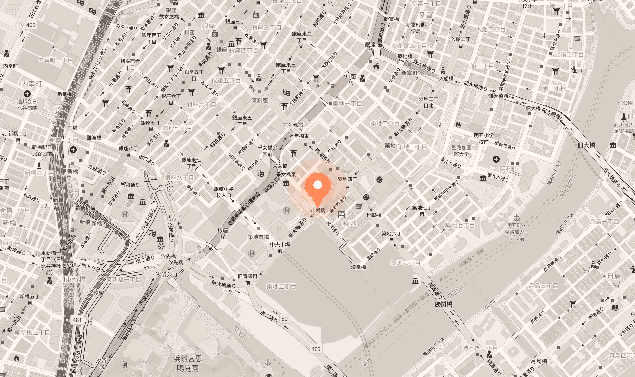 地図: 築地4-13-14